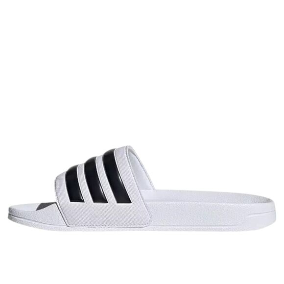 adidas Slides Men's Size 12 Adilette Shower White/Core Black/White Sandals - Picture 3 of 8